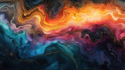 Obraz premium Vivid Swirling Energy in Abstract Colorful Smoke and Fire Motion