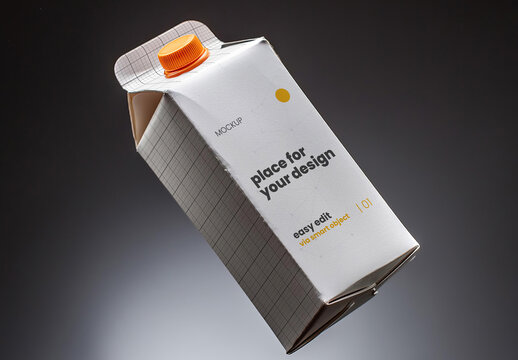 Carton floating in dark background 