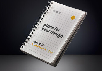 Paper Notebook floating Mockup 03 Generative Ai