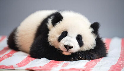 Adorable Sleeping Baby Panda