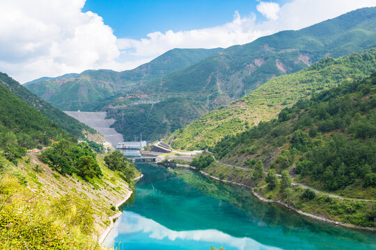 Fierza Hydroelectric Power Station in north Albania
