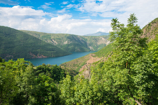 Reservoir in Drin River in the North Albania