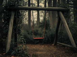 A Portrait of Solitude on an Abandoned Swing. Evokes feelings of loneliness and nostalgia, pointing to the solitude often felt in mental health struggles.

