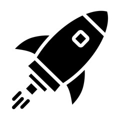 Rocket Glyph Icon Design