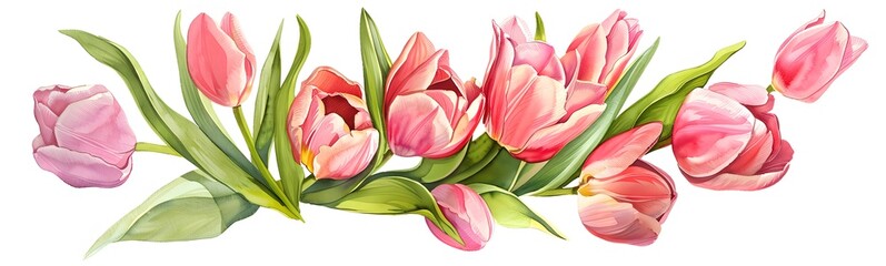 Fototapeta premium tulip flowers panoramic background
