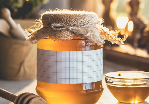 Honey Jar Label Mockup 02 Gerenative Ai