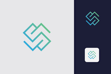 letter s ss logo design vector template