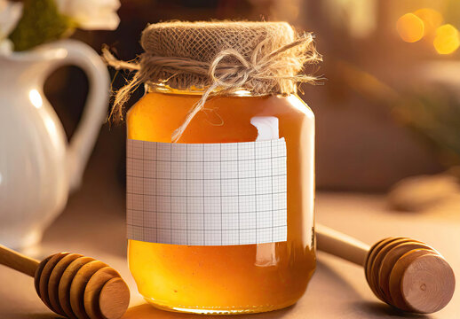 Honey Jar Label Mockup 04 Gerenative Ai