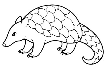 pangolin line art silhouette illustration