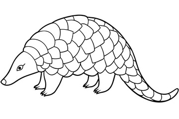 pangolin line art silhouette illustration