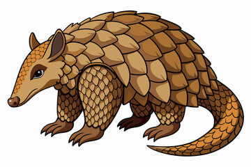 pangolin cartoon vector illustration