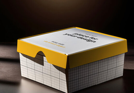 Food Takeaway box dark background mockup Generative Ai
