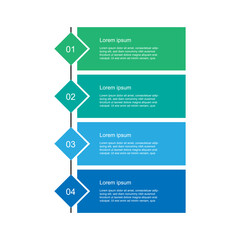 4 step process infographic template vector with icons suitable for workflow, business information, and web graphic 