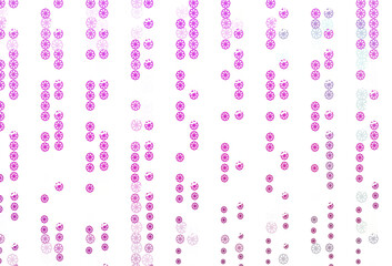Light Pink vector template with ice snowflakes.