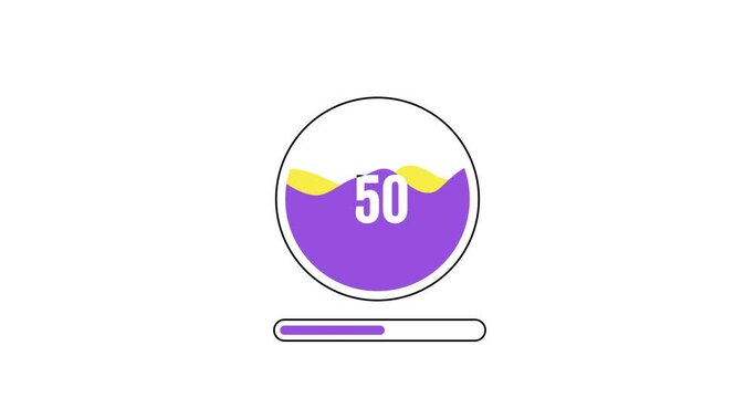 Modern filling Circle Loading loop animation on the white background. 4K resolution video of loading icon animation. 4K resolution loader