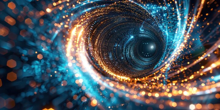 Time travel black hole background illustration