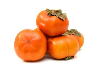 Stack persimmons isolated on white background