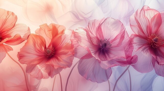 floral invitation design, romantic invitations and greeting cards are beautifully complemented by a soft floral pattern in delicate pastel colors