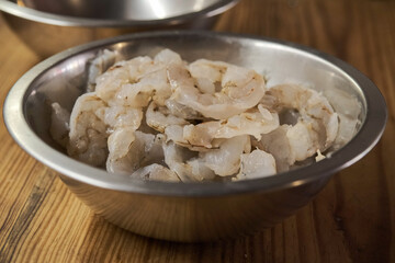 bowl of shrimps for ceviche