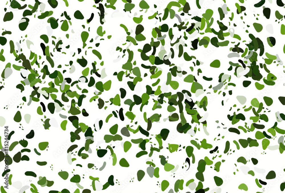 Poster light green vector pattern with chaotic shapes.