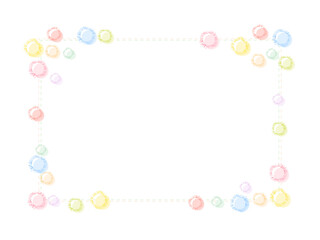 カラフルな丸のフレーム