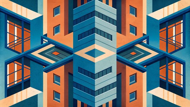 An architectural abstract facades of building, layers of architecture, architectural shot, concrete architecture, geometrical shapes and lines, concrete building, urban architecture