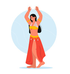 Woman with belly dance vector
