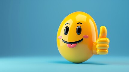 Fototapeta premium A colorful emoji with a thumbs up and a smiley face