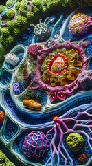 A High-Definition Illustration of a Detailed Plant Cell Structure for Study Aid in Biology.