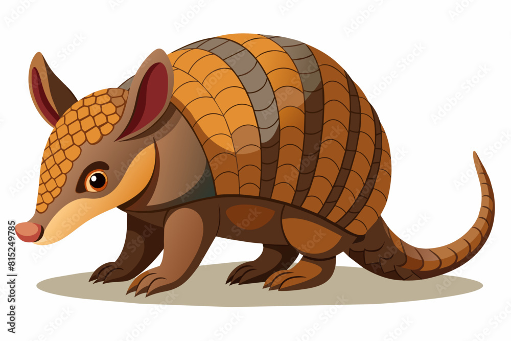 Poster armadillo cartoon vector illustration