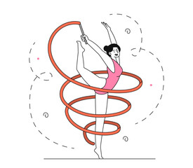 Girl gymnast vector simple