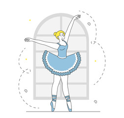 Professional ballet woman vector simple