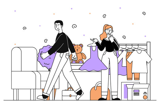 Swap of clothes vector simple