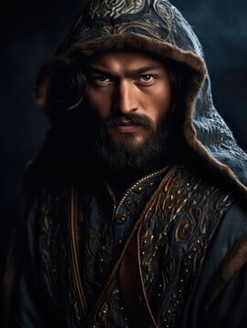 Tatar Mongols: nomadic warriors and conquerors, cultural legacy, military prowess, Eurasian steppes strength, traditional attire, resilience and the spirit of the historic nomadic lifestyle.