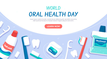 World oral health day vector poster