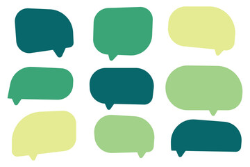 Set speech bubbles on white background. chat box or chat vector square and doodle message or communication icon Cloud speaking for comics and minimal message dialog