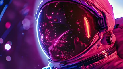 Close-up of an astronaut in outer space. Universe, astronomy and galaxy concept.
