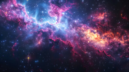 Stellar Universe: Nebulas dance among constellations in this cosmic capture. Milky Way, Space and Galaxy concept.