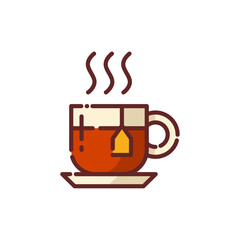 Hot Tea Lineal Icon - Autumn Season Icon Vector Illustration Design
