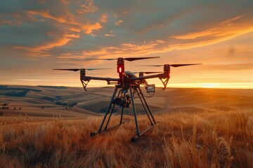 Efficiently spraying pesticides in automated farming scenarios integrates smart technology and sustainable agricultural practices, enhanced by vibrant illustrations