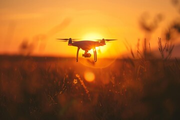 Advanced agricultural techniques use drones with integrated cameras for conducting soil analysis on innovative farming lands, enhancing crop management
