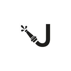 Letter J Hose Fire logo icon vector template.eps
