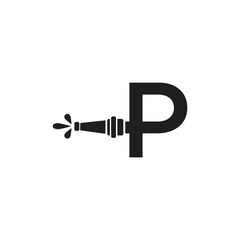Letter P Hose Fire logo icon vector template.eps