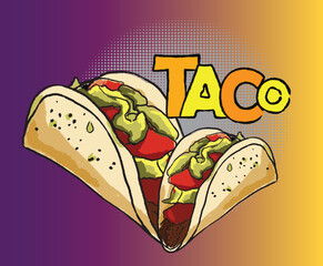 mexican tacos illustration