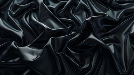 Fototapeta premium abstract background with black silk cloth, wallpaper 