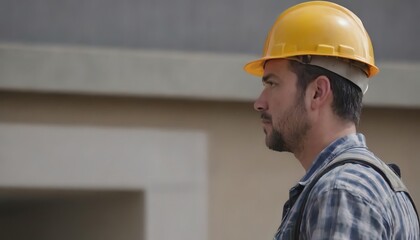 Builder's day. a construction worker at a construction site. a man at a construction site