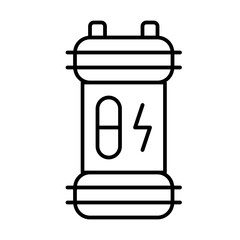 Battrey Icon With Thin Line Style