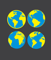 globe world flat illustration vector design and creative design modern