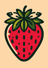 Strabweryy Fruit with Green leaf