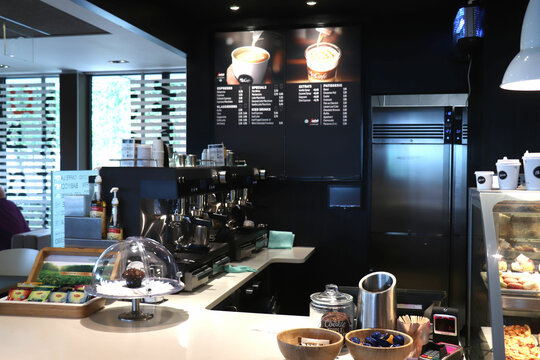 Amsterdam the Netherlands - July 22nd 2018: McCafe coffee counter